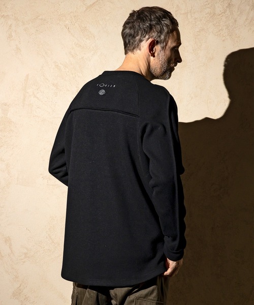 C DIEM(カルペディエム)の「C DIEM(カルペディエム)レザーパイピング ダンボールニット ロングスリーブカットソー ロングTシャツ(Tシャツ/カットソー・メンズ・ブラック/ベージュ/グレー・S/M/L/XL)」の11枚目の写真