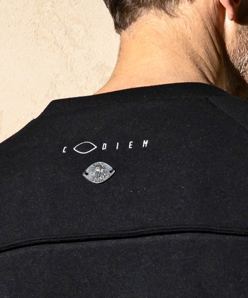 C DIEM(カルペディエム)の「C DIEM(カルペディエム)レザーパイピング ダンボールニット ロングスリーブカットソー ロングTシャツ(Tシャツ/カットソー・メンズ・ブラック/ベージュ/グレー・S/M/L/XL)」の13枚目の写真