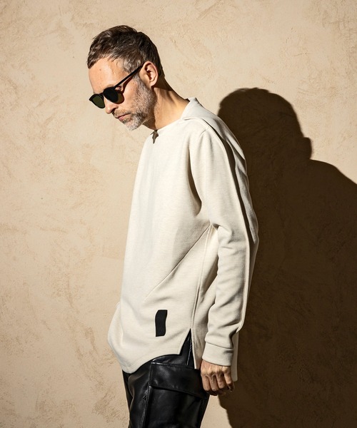 C DIEM(カルペディエム)の「C DIEM(カルペディエム)レザーパイピング ダンボールニット ロングスリーブカットソー ロングTシャツ(Tシャツ/カットソー・メンズ・ブラック/ベージュ/グレー・S/M/L/XL)」の17枚目の写真