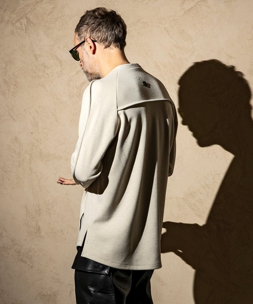 C DIEM(カルペディエム)の「C DIEM(カルペディエム)レザーパイピング ダンボールニット ロングスリーブカットソー ロングTシャツ(Tシャツ/カットソー・メンズ・ブラック/ベージュ/グレー・S/M/L/XL)」の18枚目の写真