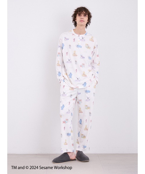 セール】【SESAME STREET】【HOMME】総柄ロングパンツ（ルームウェア 