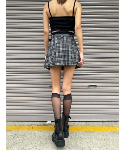 EGOIST（エゴイスト）の「フェイクレザーベルト付プリーツスカート（スカート・レディース・ブラック/マルチ/グレー・S/M）」の11枚目の写真