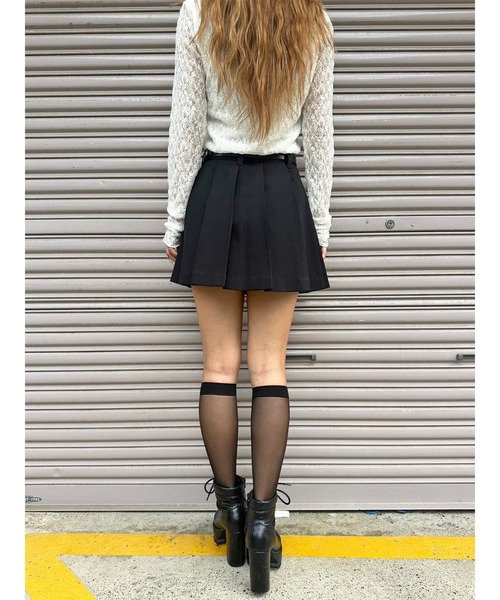 EGOIST（エゴイスト）の「フェイクレザーベルト付プリーツスカート（スカート・レディース・ブラック/マルチ/グレー・S/M）」の15枚目の写真