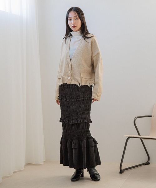 セール】MIXクラッシュショートカーディガン 148527（カーディガン