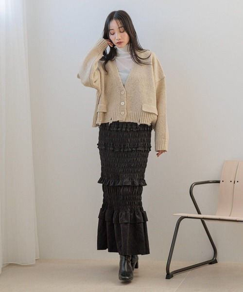 セール】MIXクラッシュショートカーディガン 148527（カーディガン