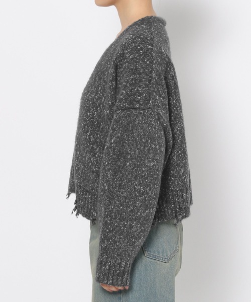 LOWRYS FARM（ローリーズファーム）の「ＭＩＸクラッシュショートカーディガン 148527（カーディガン/ボレロ・レディース・アイボリー/オレンジ/チャコールグレー・FREE）」の19枚目の写真