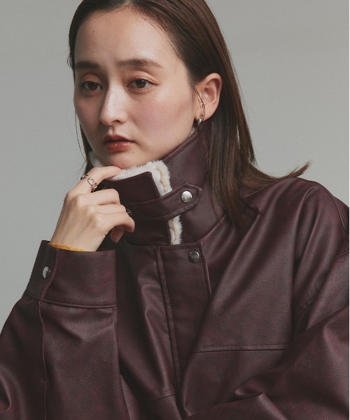 セール】ヴィンテージライク 襟ファー付きブルゾン（ライダース