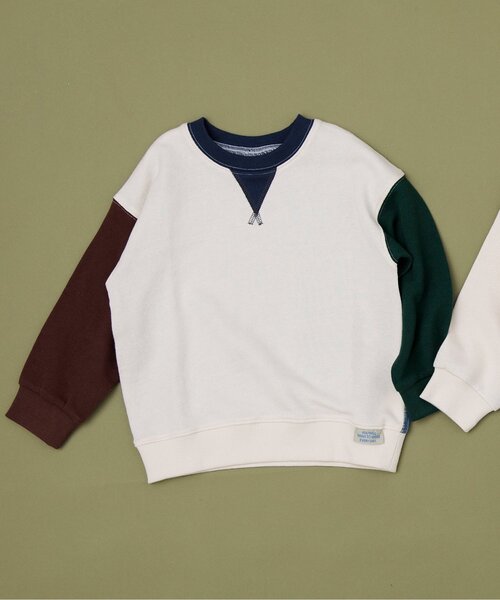 BREEZE(ブリーズ)の「【WEB限定】カラバリ ムジ&ボーダートレーナー(スウェット・キッズ・オレンジ/その他11/イエロー/グリーン/ピンク/ブラウン/レッド/サックスブルー/ブラック/オフホワイト/その他12/グレー/ブルー・100/150/120/90/140/110/130)」の12枚目の写真