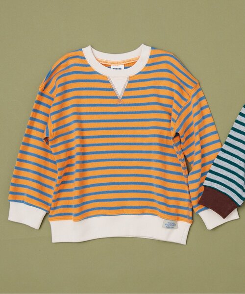 BREEZE(ブリーズ)の「【WEB限定】カラバリ ムジ&ボーダートレーナー(スウェット・キッズ・オレンジ/その他11/イエロー/グリーン/ピンク/ブラウン/レッド/サックスブルー/ブラック/オフホワイト/その他12/グレー/ブルー・100/150/120/90/140/110/130)」の11枚目の写真