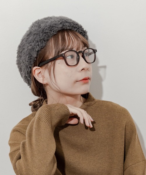 SMELLY（スメリー）の「ファーニットベレー（ハンチング/ベレー帽・レディース・グレー/ブラック・-）」の3枚目の写真