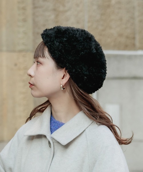 SMELLY（スメリー）の「ファーニットベレー（ハンチング/ベレー帽・レディース・グレー/ブラック・-）」の9枚目の写真