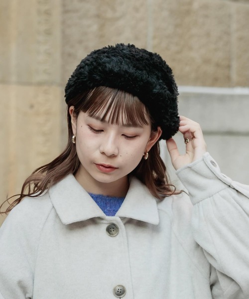 SMELLY（スメリー）の「ファーニットベレー（ハンチング/ベレー帽・レディース・グレー/ブラック・-）」の10枚目の写真