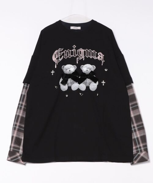 Ank Rouge（アンクルージュ）の「ゴシックチェックレイヤード風プルオーバー（Tシャツ/カットソー・レディース・ブラック・M）」の8枚目の写真