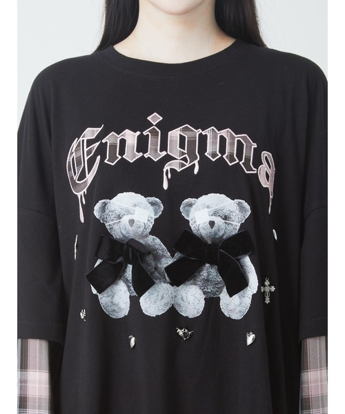 Ank Rouge（アンクルージュ）の「ゴシックチェックレイヤード風プルオーバー（Tシャツ/カットソー・レディース・ブラック・M）」の6枚目の写真