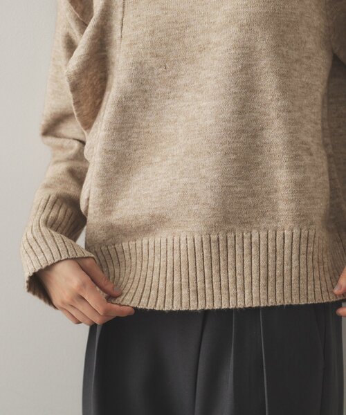OPAQUE.CLIP（オペークドットクリップ）の「◆《美人百花掲載》アシメフリルミドルゲージニット【洗濯機洗い可】（ニット/セーター・レディース・グレー/ネイビー/ベージュ・38/36/40）」の22枚目の写真