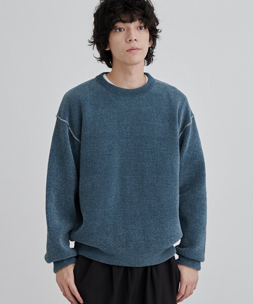 coen（コーエン）の「【洗える】ダブルフェイスクルーネックモールニット（ニット/セーター・メンズ・ケリーグリーン/イエロー/オレンジ系その他/ダークグレー/ライトグレー・XL/L/M/S）」の3枚目の写真