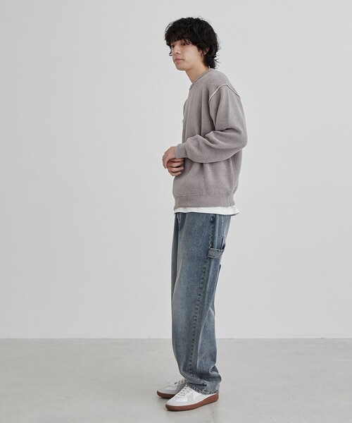 coen（コーエン）の「【洗える】ダブルフェイスクルーネックモールニット（ニット/セーター・メンズ・ケリーグリーン/イエロー/オレンジ系その他/ダークグレー/ライトグレー・XL/L/M/S）」の11枚目の写真