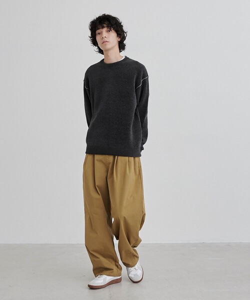 coen（コーエン）の「【洗える】ダブルフェイスクルーネックモールニット（ニット/セーター・メンズ・ケリーグリーン/イエロー/オレンジ系その他/ダークグレー/ライトグレー・XL/L/M/S）」の13枚目の写真