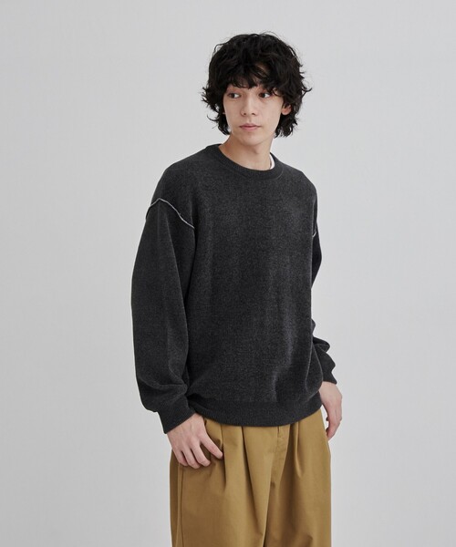 coen（コーエン）の「【洗える】ダブルフェイスクルーネックモールニット（ニット/セーター・メンズ・ケリーグリーン/イエロー/オレンジ系その他/ダークグレー/ライトグレー・XL/L/M/S）」の14枚目の写真