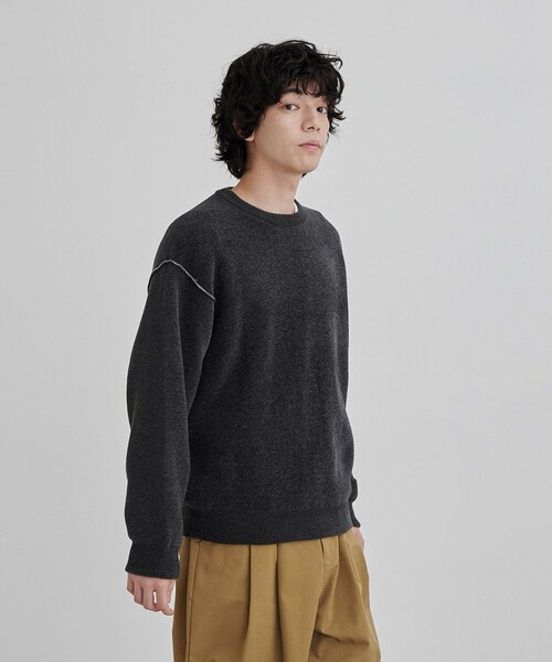 coen（コーエン）の「【洗える】ダブルフェイスクルーネックモールニット（ニット/セーター・メンズ・ケリーグリーン/イエロー/オレンジ系その他/ダークグレー/ライトグレー・XL/L/M/S）」の16枚目の写真