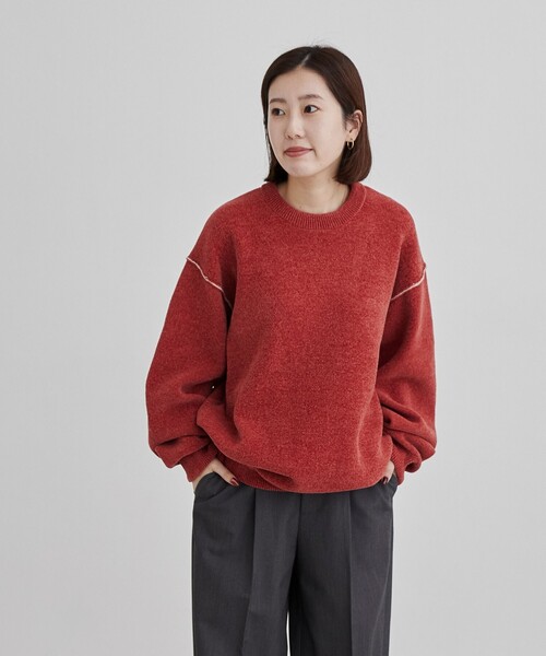 coen（コーエン）の「【洗える】ダブルフェイスクルーネックモールニット（ニット/セーター・メンズ・ケリーグリーン/イエロー/オレンジ系その他/ダークグレー/ライトグレー・XL/L/M/S）」の18枚目の写真