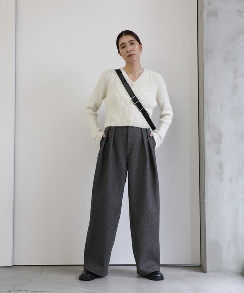 フェイクウールダブルタックパンツ（スラックス）｜select MOCA