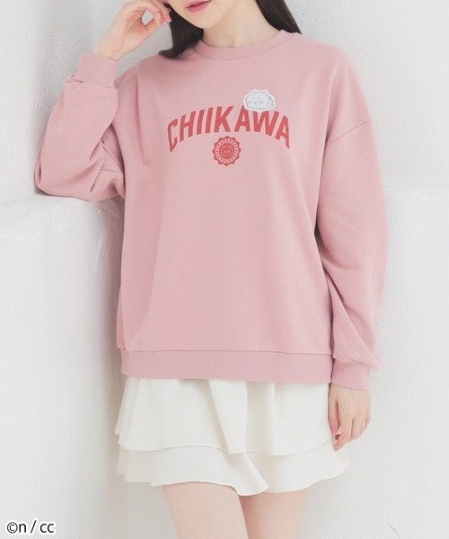 Honeys(ハニーズ)の「ちいかわ/ゆるトレーナー(スウェット・レディース・ネイビー/パープル/オレンジ/オートミール/ピンク・S/M/L/LL)」の7枚目の写真