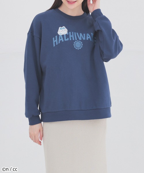 Honeys(ハニーズ)の「ちいかわ/ゆるトレーナー(スウェット・レディース・ネイビー/パープル/オレンジ/オートミール/ピンク・S/M/L/LL)」の14枚目の写真