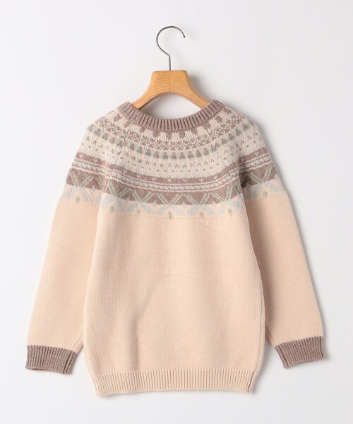 SHIPS(シップス)の「SHIPS KIDS:80~90cm /〈洗濯機可能〉フェアアイル ニット(ニット/セーター・キッズ・ベージュ/オフホワイト・80/90)」の3枚目の写真
