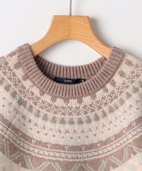 SHIPS(シップス)の「SHIPS KIDS:80~90cm /〈洗濯機可能〉フェアアイル ニット(ニット/セーター・キッズ・ベージュ/オフホワイト・80/90)」の4枚目の写真