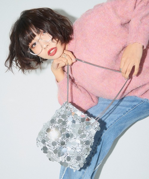 ELLEgirl(エルガール)の「2wayスパンコールチェーンバッグ(トートバッグ・レディース・シルバー/ブラック・FREE)」の5枚目の写真