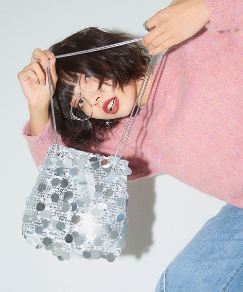 ELLEgirl(エルガール)の「2wayスパンコールチェーンバッグ(トートバッグ・レディース・シルバー/ブラック・FREE)」の6枚目の写真