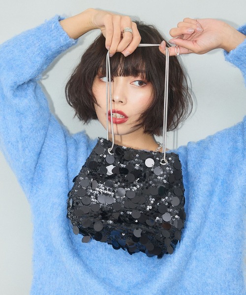 ELLEgirl(エルガール)の「2wayスパンコールチェーンバッグ(トートバッグ・レディース・シルバー/ブラック・FREE)」の3枚目の写真