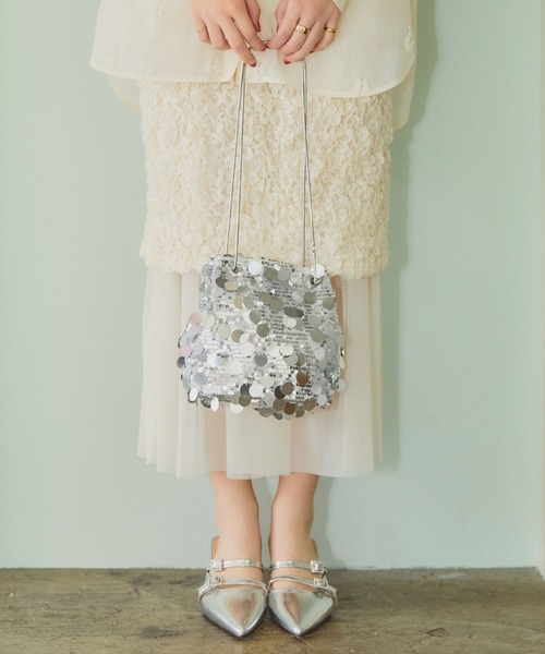 ELLEgirl(エルガール)の「2wayスパンコールチェーンバッグ(トートバッグ・レディース・シルバー/ブラック・FREE)」の9枚目の写真