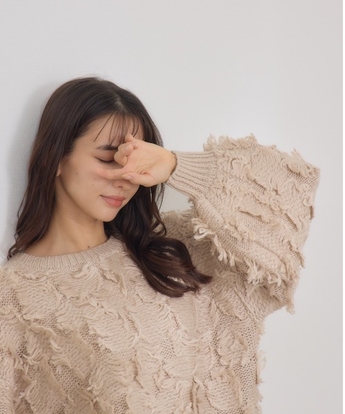 KATHARINE ROSS（キャサリンロス）の「【Pillini/ピリーニ】フリンジプルオーバー（ニット/セーター・レディース・ライトグレー/ベージュ・MEDIUM）」の12枚目の写真