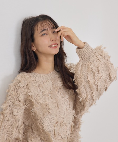 KATHARINE ROSS（キャサリンロス）の「【Pillini/ピリーニ】フリンジプルオーバー（ニット/セーター・レディース・ライトグレー/ベージュ・MEDIUM）」の13枚目の写真