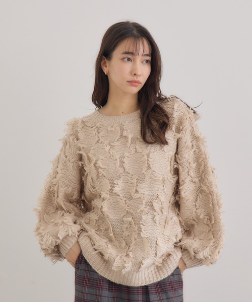 KATHARINE ROSS（キャサリンロス）の「【Pillini/ピリーニ】フリンジプルオーバー（ニット/セーター・レディース・ライトグレー/ベージュ・MEDIUM）」の14枚目の写真