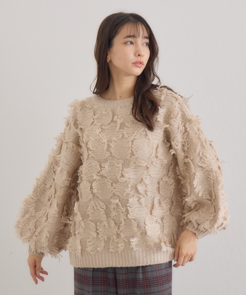 KATHARINE ROSS（キャサリンロス）の「【Pillini/ピリーニ】フリンジプルオーバー（ニット/セーター・レディース・ライトグレー/ベージュ・MEDIUM）」の10枚目の写真