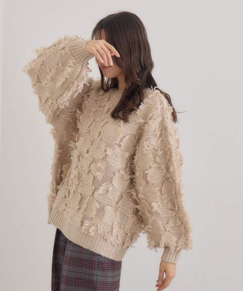 KATHARINE ROSS（キャサリンロス）の「【Pillini/ピリーニ】フリンジプルオーバー（ニット/セーター・レディース・ライトグレー/ベージュ・MEDIUM）」の11枚目の写真