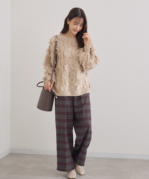 KATHARINE ROSS（キャサリンロス）の「【Pillini/ピリーニ】フリンジプルオーバー（ニット/セーター・レディース・ライトグレー/ベージュ・MEDIUM）」の4枚目の写真