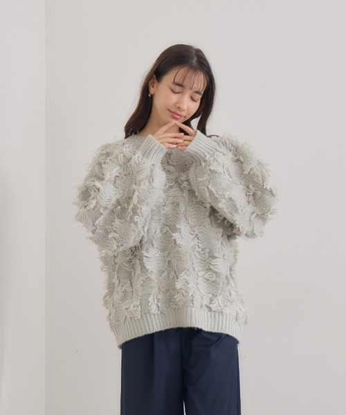 KATHARINE ROSS（キャサリンロス）の「【Pillini/ピリーニ】フリンジプルオーバー（ニット/セーター・レディース・ライトグレー/ベージュ・MEDIUM）」の19枚目の写真