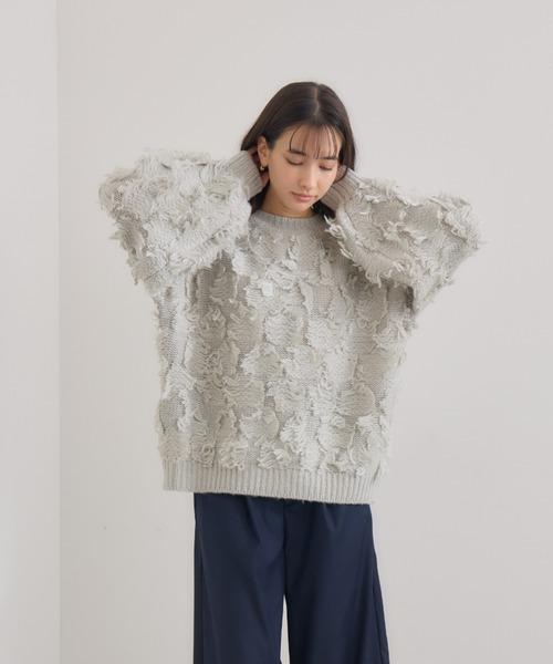 KATHARINE ROSS（キャサリンロス）の「【Pillini/ピリーニ】フリンジプルオーバー（ニット/セーター・レディース・ライトグレー/ベージュ・MEDIUM）」の22枚目の写真