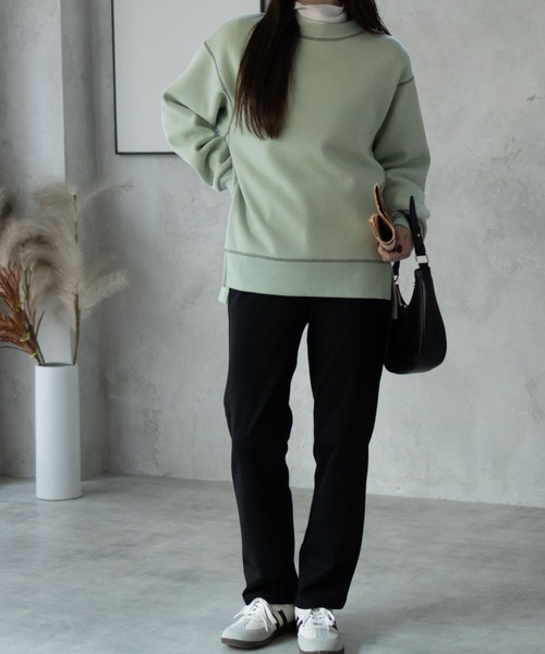 NAVY(ネイビー)の「【nAvy】モイストタッチストレートパンツ(その他パンツ・レディース・ブラック/グリーン/ベージュ・L/M/S)」の11枚目の写真