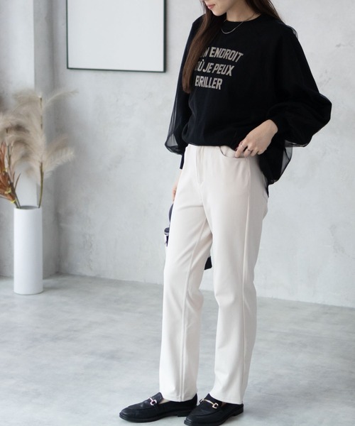 NAVY(ネイビー)の「【nAvy】モイストタッチストレートパンツ(その他パンツ・レディース・ブラック/グリーン/ベージュ・L/M/S)」の5枚目の写真