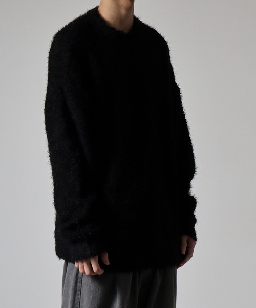 REGIEVO(レジエボ)の「Fancy shaggy crew neck knit / ファンシーシャギー クルーネックニット unisex(ニット/セーター・メンズ・ブラック/パープル/ホワイト・L/M)」の15枚目の写真