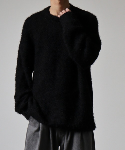 REGIEVO(レジエボ)の「Fancy shaggy crew neck knit / ファンシーシャギー クルーネックニット unisex(ニット/セーター・メンズ・ブラック/パープル/ホワイト・L/M)」の14枚目の写真