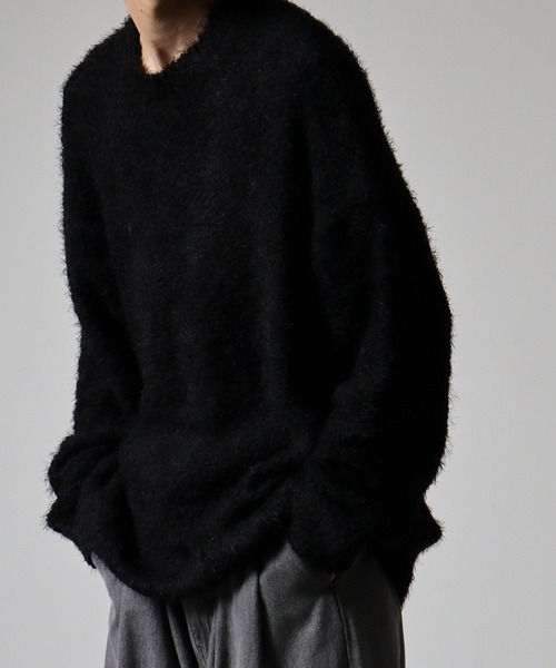 REGIEVO(レジエボ)の「Fancy shaggy crew neck knit / ファンシーシャギー クルーネックニット unisex(ニット/セーター・メンズ・ブラック/パープル/ホワイト・L/M)」の13枚目の写真