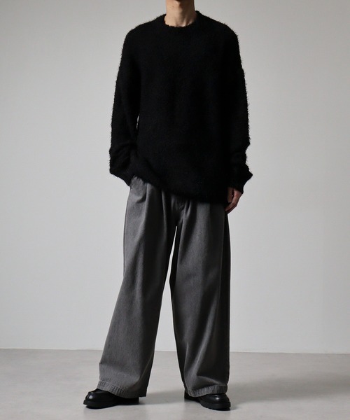 REGIEVO(レジエボ)の「Fancy shaggy crew neck knit / ファンシーシャギー クルーネックニット unisex(ニット/セーター・メンズ・ブラック/パープル/ホワイト・L/M)」の16枚目の写真
