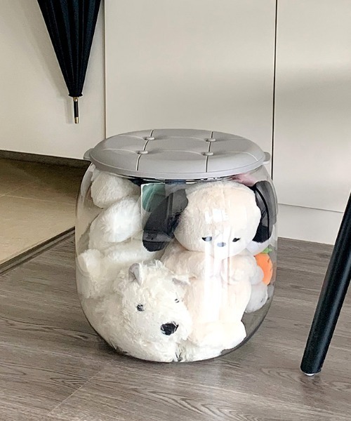 Made in I（メイドインアイ）の「ぷっくりクリアストレージチェア（収納グッズ・レディース・ピンク/グレー/グリーン/イエロー・FREE）」の11枚目の写真