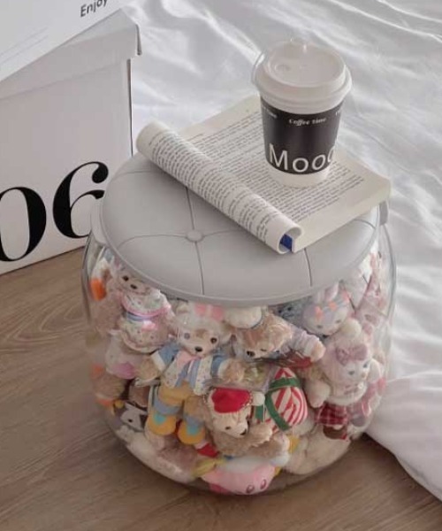 Made in I（メイドインアイ）の「ぷっくりクリアストレージチェア（収納グッズ・レディース・ピンク/グレー/グリーン/イエロー・FREE）」の7枚目の写真